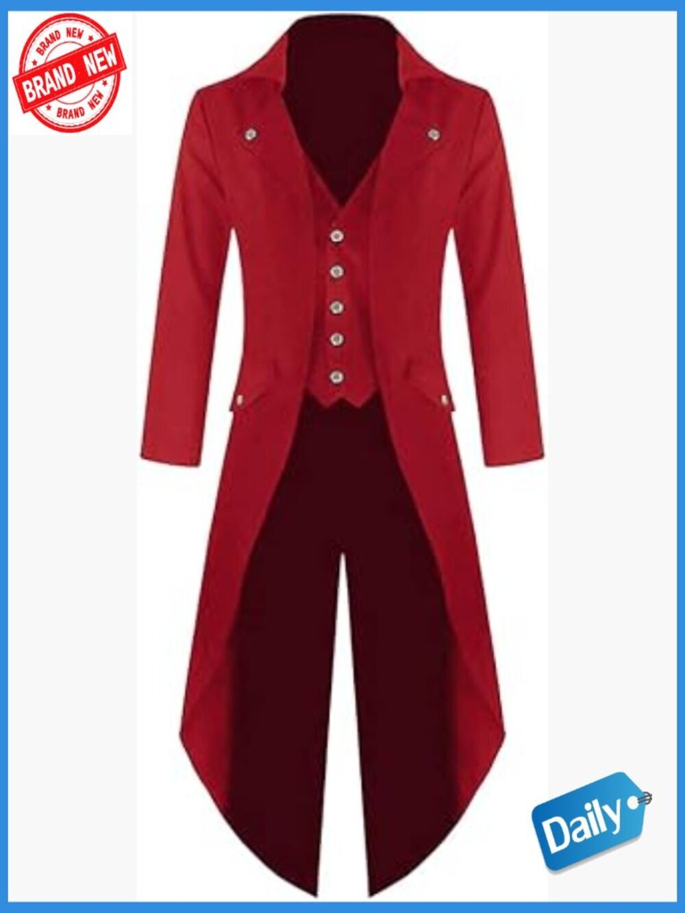 Men's Steampunk Victorian Tailcoat Jacket Gothic Tuxedo Costume